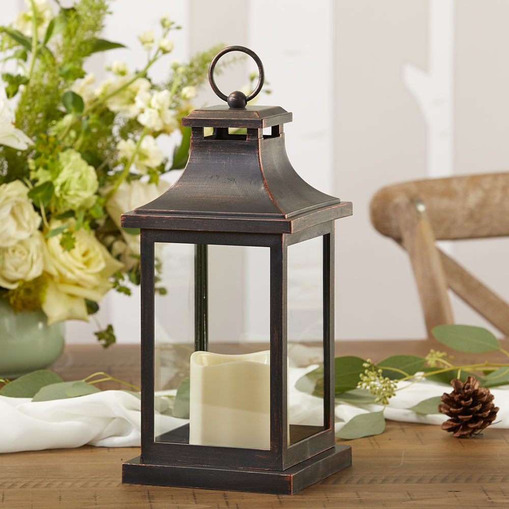 Hampton LED Vintage Decorative Copper Lantern - Alternate Image 3 | My Wedding Favors