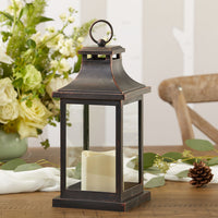 Thumbnail for Hampton LED Vintage Decorative Copper Lantern - Alternate Image 3 | My Wedding Favors