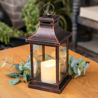 Thumbnail for Hampton LED Vintage Decorative Copper Lantern - Alternate Image 7 | My Wedding Favors
