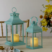 Thumbnail for LED Vintage Decorative Blue Lantern - Marrakesh (Set of 2) - Alternate Image 4 | My Wedding Favors