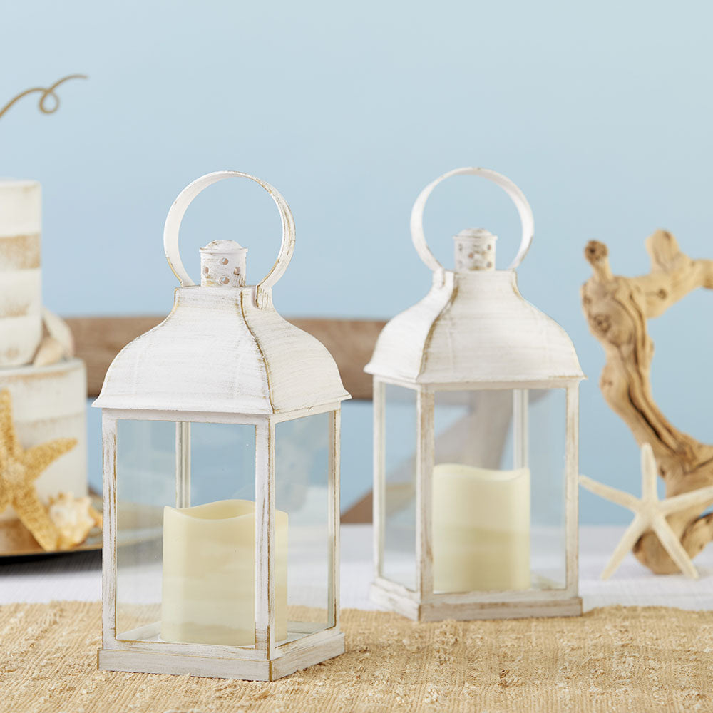 Marrakesh LED Vintage Decorative White Lantern (Set of 2) - Main Image | My Wedding Favors
