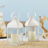 Thumbnail for Marrakesh LED Vintage Decorative White Lantern (Set of 2) - Main Image | My Wedding Favors