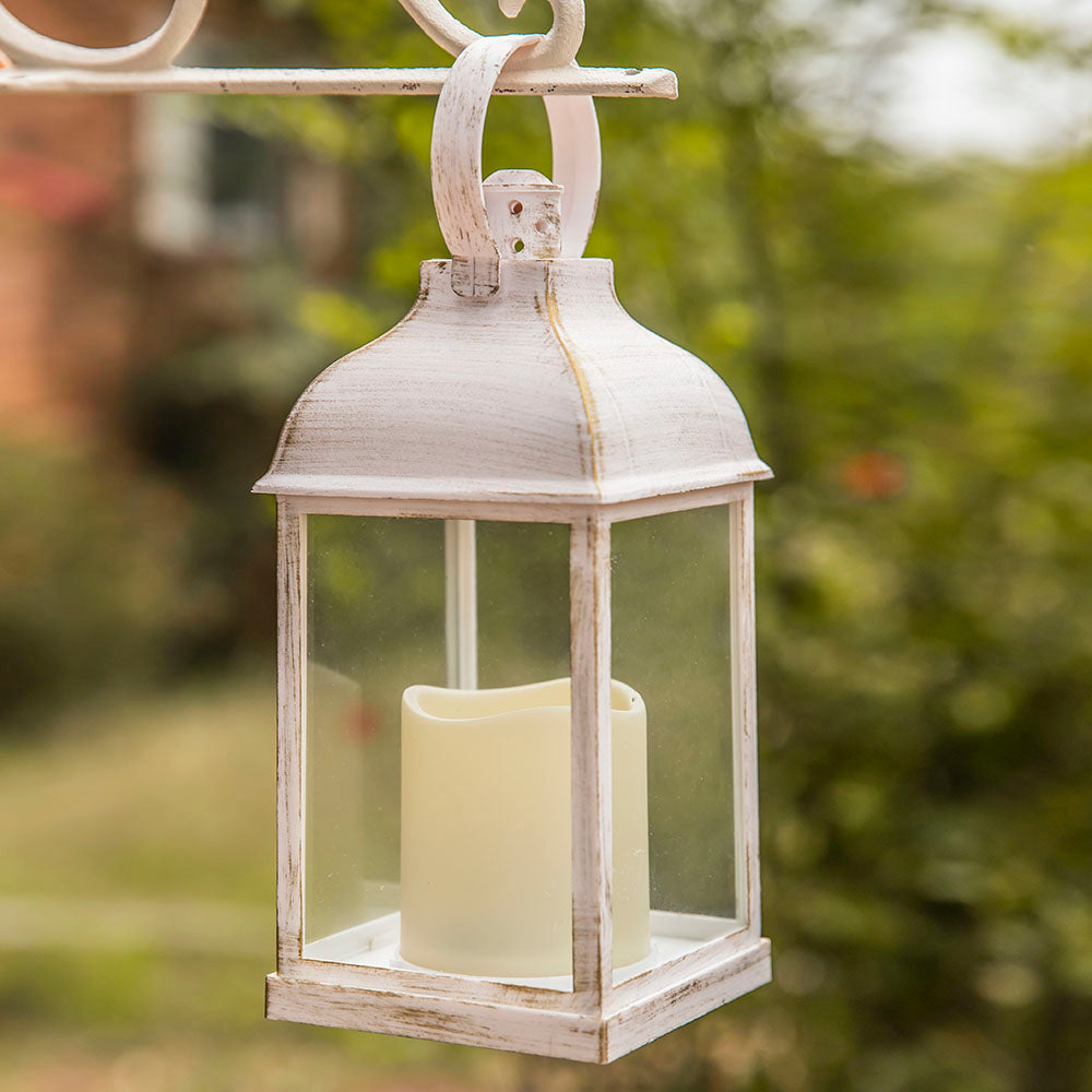 Marrakesh LED Vintage Decorative White Lantern (Set of 2) - Alternate Image 2 | My Wedding Favors
