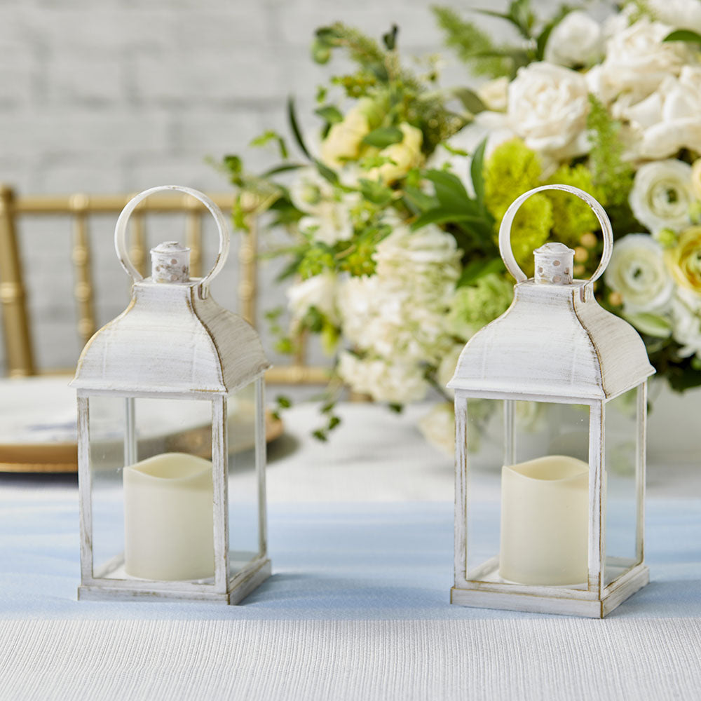 Marrakesh LED Vintage Decorative White Lantern (Set of 2) - Alternate Image 4 | My Wedding Favors