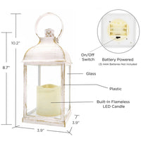Thumbnail for Marrakesh LED Vintage Decorative White Lantern (Set of 2) - Alternate Image 6 | My Wedding Favors