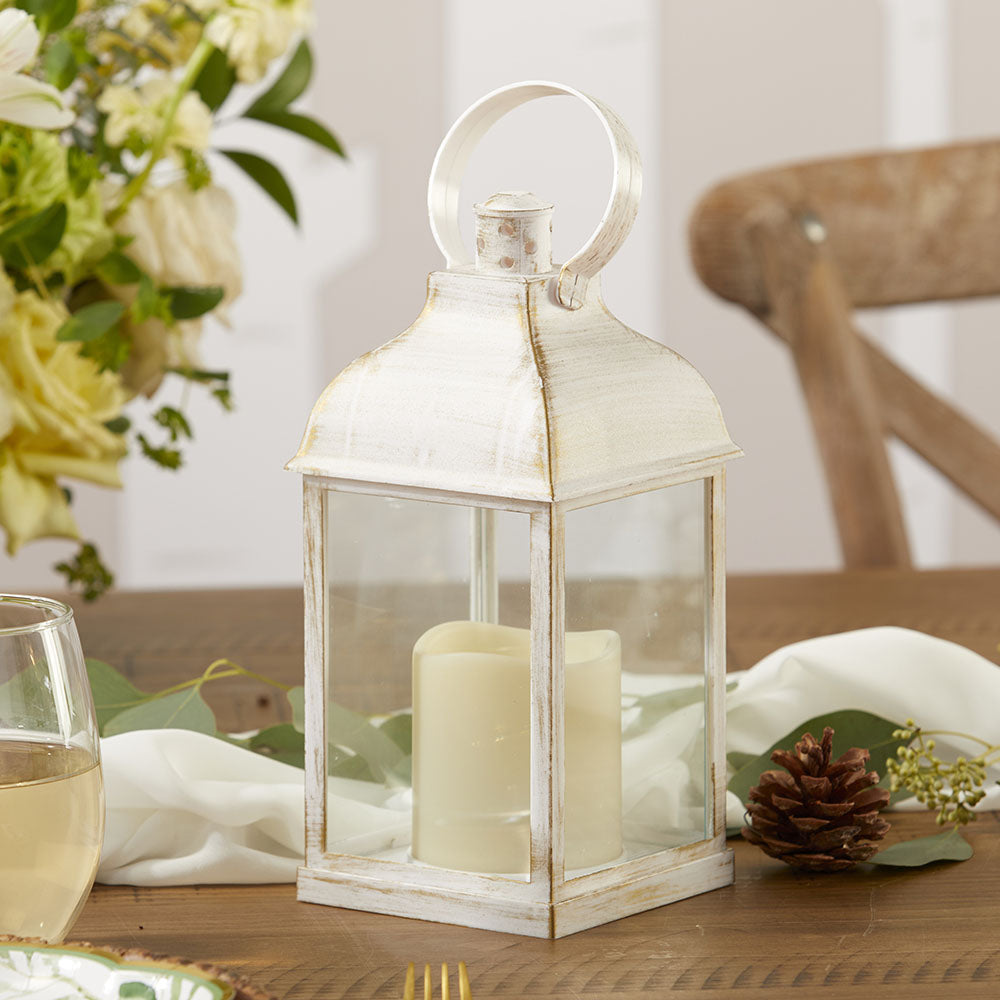 Marrakesh LED Vintage Decorative White Lantern (Set of 2) - Alternate Image 7 | My Wedding Favors