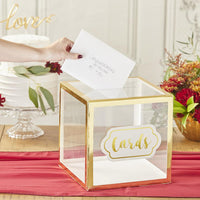 Thumbnail for Gold Frame Collapsible Acrylic Card Box - Alternate Image 4 | My Wedding Favors