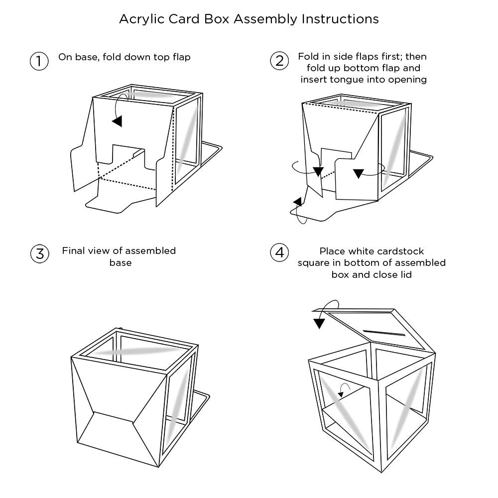 Gold Frame Collapsible Acrylic Card Box - Alternate Image 5 | My Wedding Favors