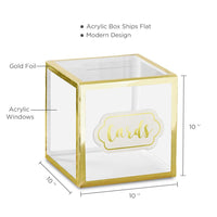 Thumbnail for Gold Frame Collapsible Acrylic Card Box - Alternate Image 6 | My Wedding Favors