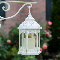 Thumbnail for LED White Hexagon Distressed Lantern (Set of 2) - Alternate Image 3 | My Wedding Favors
