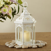 Thumbnail for LED White Hexagon Distressed Lantern (Set of 2) - Alternate Image 4 | My Wedding Favors