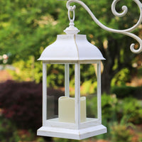 Thumbnail for LED Vintage Decorative Distressed White Lantern - Manchester - Alternate Image 3 | My Wedding Favors