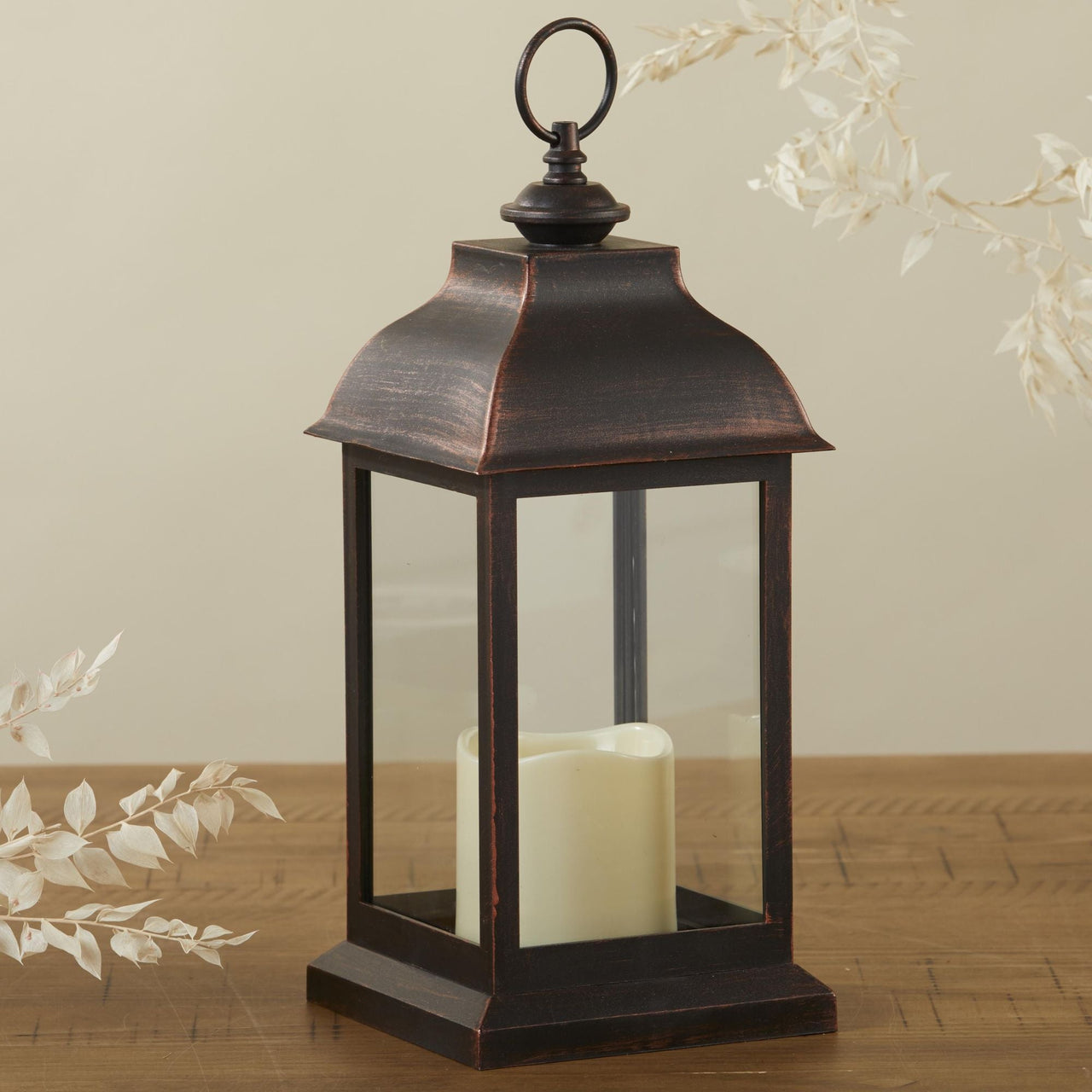 LED Vintage Decorative Copper Lantern - Manchester - Main Image | My Wedding Favors