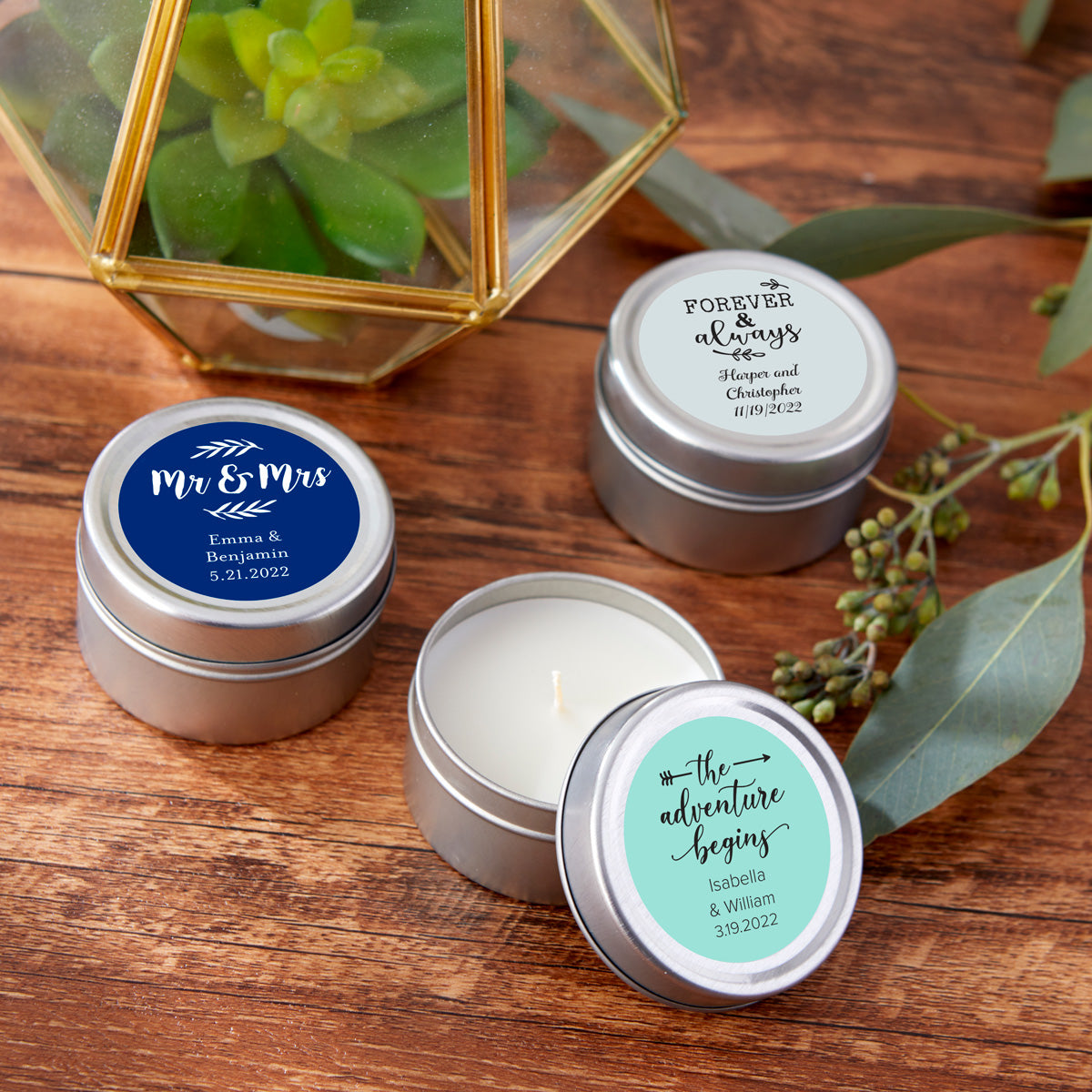 Personalized Travel Candle Tin - Main Image | My Wedding Favors