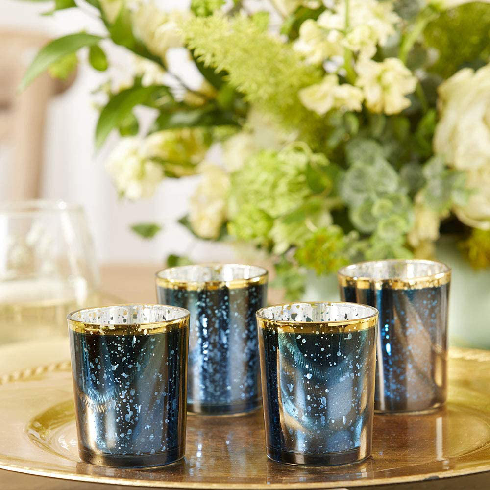 Blue Mercury Glass Tea Light Holder (Set of 4) - Alternate Image 4 | My Wedding Favors