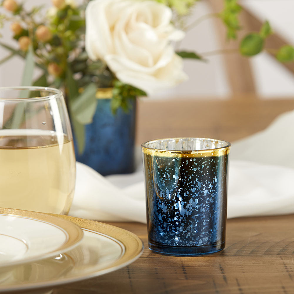Blue Mercury Glass Tea Light Holder (Set of 4) - Main Image0 | My Wedding Favors