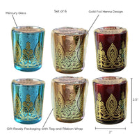 Thumbnail for Indian Jewel Henna Votives - Assorted (Set of 6) - Alternate Image 6 | My Wedding Favors