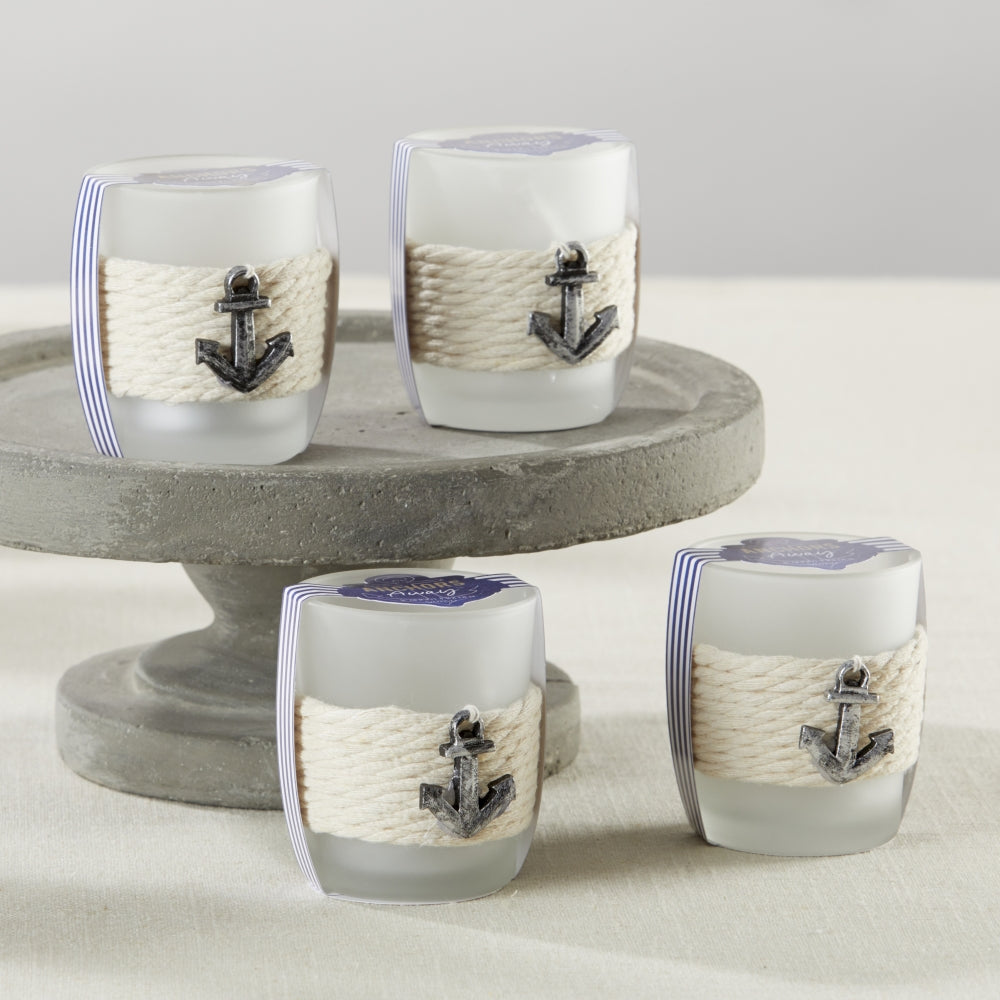 Kate Aspen Luminous Distressed White Mini-Lantern Tea Light Holder