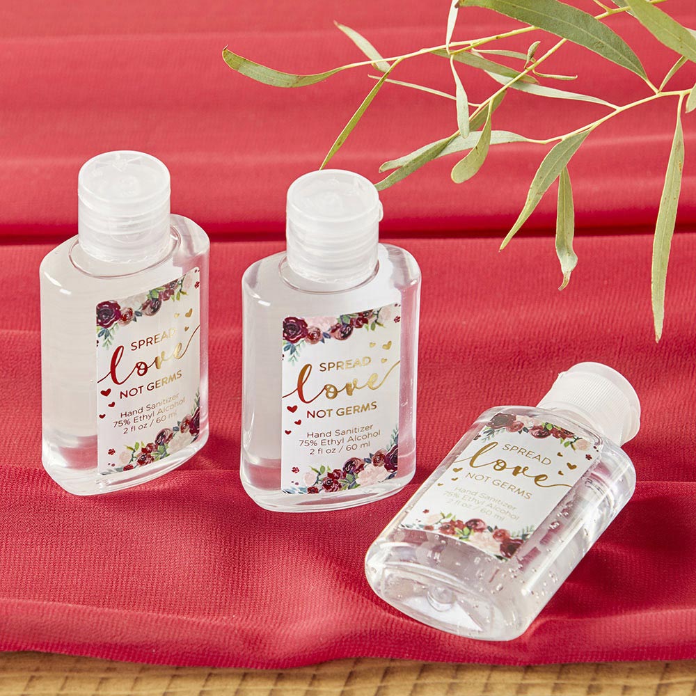 Burgundy Blush Floral 2 oz. Hand Sanitizer (Set of 12) - Alternate Image 8 | My Wedding Favors