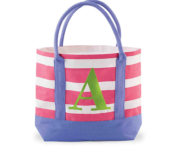 Colorful Jute Initial Tote Bag