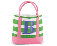 Thumbnail for Colorful Jute Initial Tote Bag