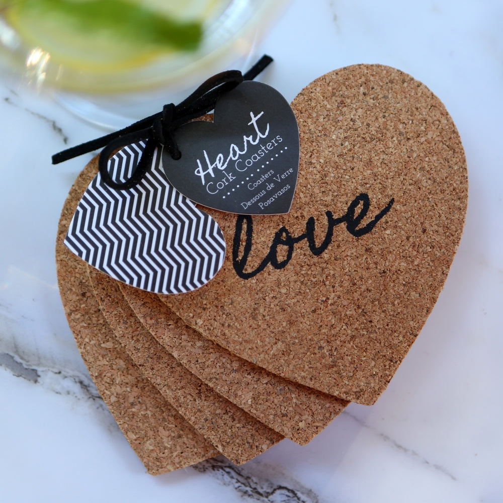 Heart Cork Coaster (Set of 4) - Alternate Image 2 | My Wedding Favors