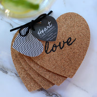 Thumbnail for Heart Cork Coaster (Set of 4) - Alternate Image 2 | My Wedding Favors