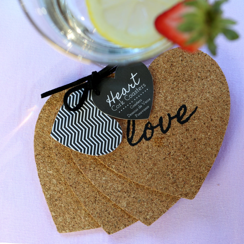 Heart Cork Coaster (Set of 4) - Alternate Image 5 | My Wedding Favors