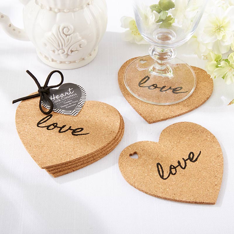 Heart Cork Coaster (Set of 4) - Main Image | My Wedding Favors