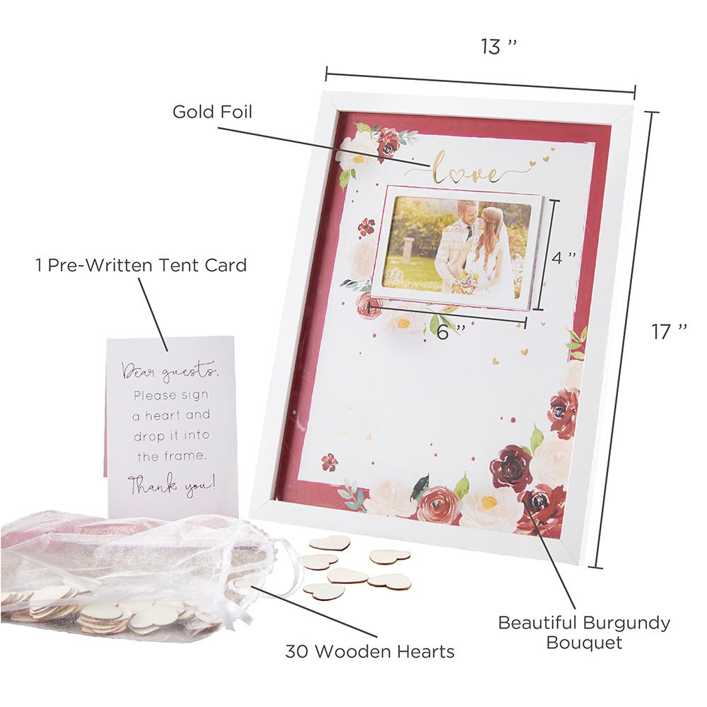 Burgundy Blush Floral Wedding Guest Book Alternative - Alternate Image 2 | My Wedding Favors