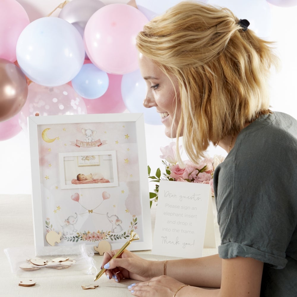 Pink Elephant Baby Shower Guest Book Alternative - Main Image | My Wedding Favors