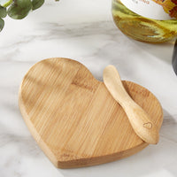 Thumbnail for Tastefully Yours Heart Shaped Bamboo Cheese Board - Alternate Image 3 | My Wedding Favors