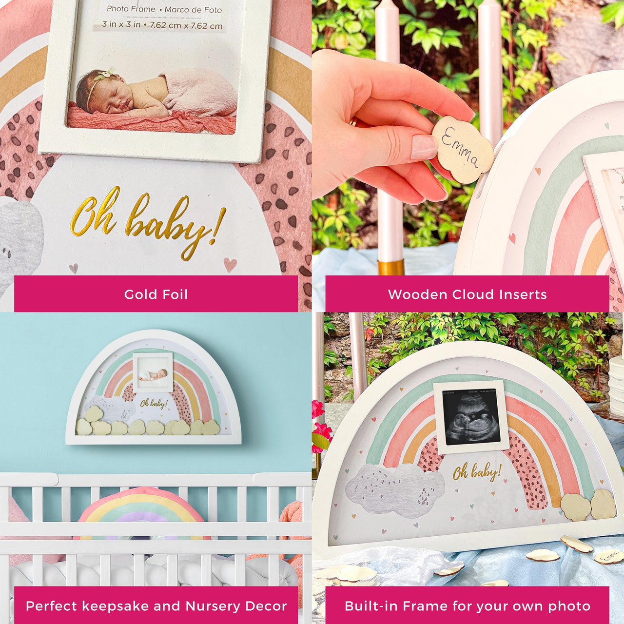 Baby Shower Guest Book Alternative - Boho Rainbow Frame - Alternate Image 4 | My Wedding Favors