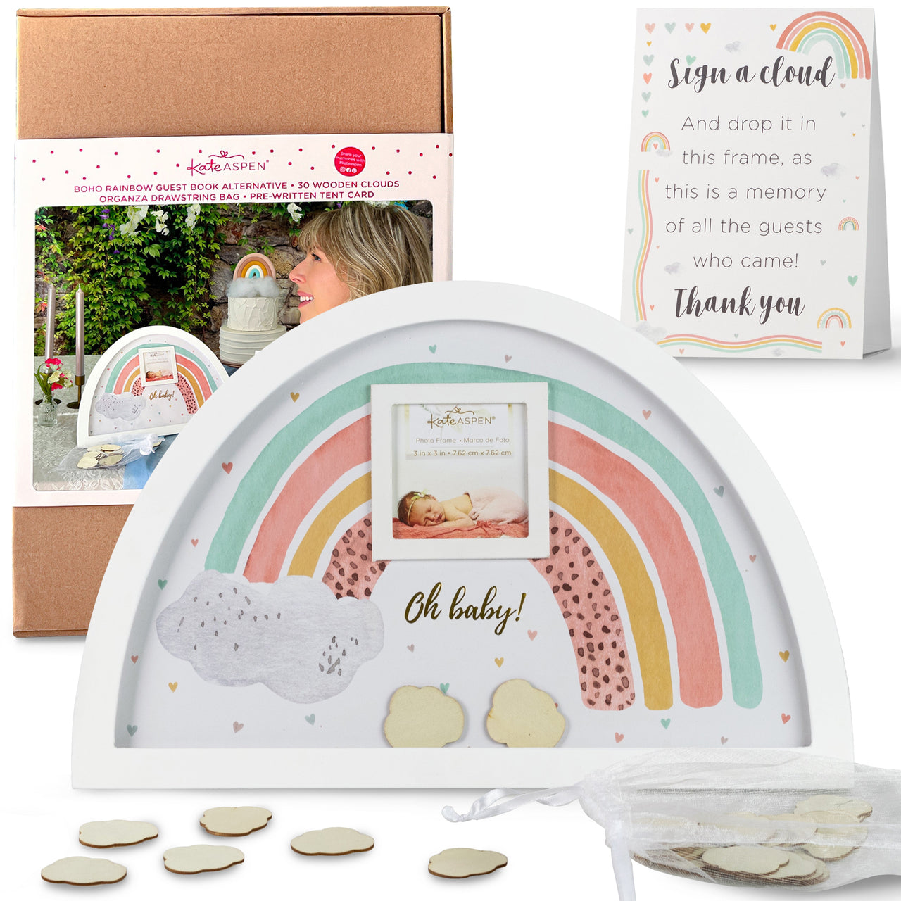 Baby Shower Guest Book Alternative - Boho Rainbow Frame - Alternate Image 7 | My Wedding Favors