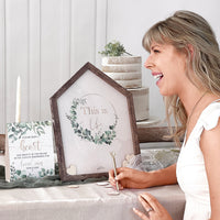 Thumbnail for Wedding Guest Book Alternative - Modern Rustic House Shape - Alternate Image 2 | My Wedding Favors