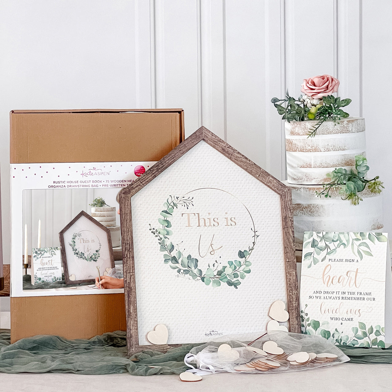 Wedding Guest Book Alternative - Modern Rustic House Shape - Alternate Image 3 | My Wedding Favors