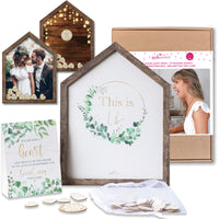 Thumbnail for Wedding Guest Book Alternative - Modern Rustic House Shape - Alternate Image 8 | My Wedding Favors