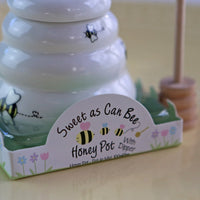 Sweet as Can Bee Honey Pot with Wooden Dipper - Small