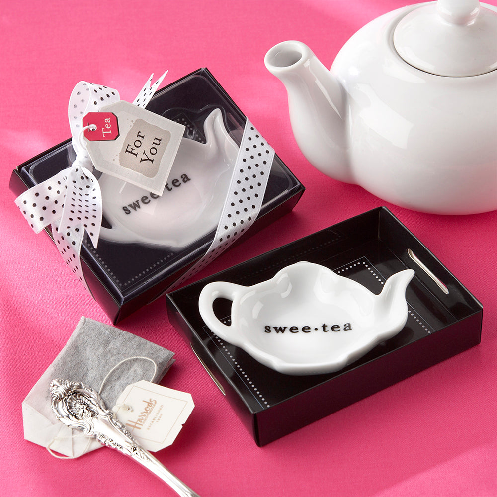 Swee-Tea Ceramic Tea-Bag Caddies (Set of 4) - Bridal Shower Favors - Main Image | My Wedding Favors