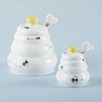 Sweet as Can Bee Ceramic Honey Pot with Wooden Dipper - Large - Alternate Image 3 | My Wedding Favors