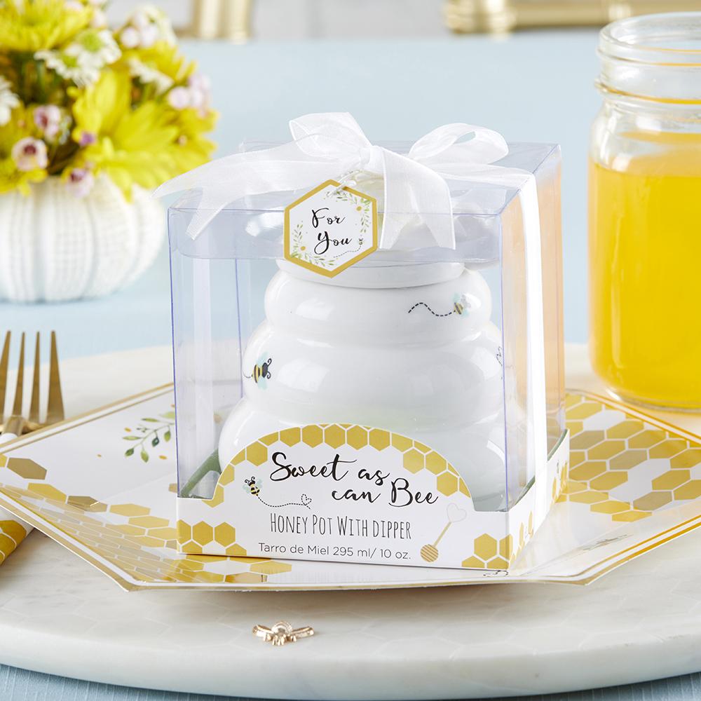 Sweet as Can Bee Ceramic Honey Pot with Wooden Dipper - Large - Alternate Image 7 | My Wedding Favors