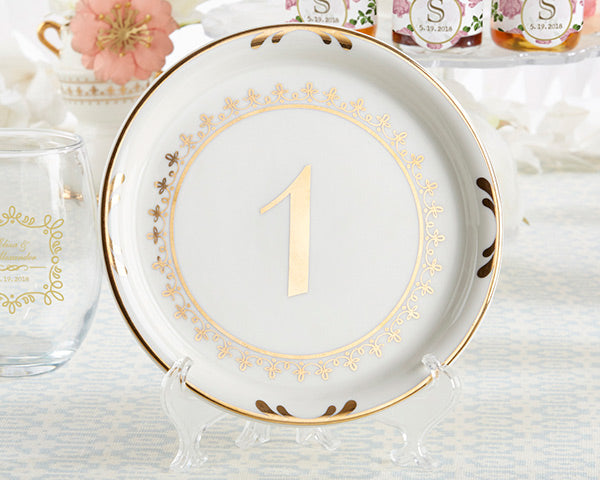 Tea Time Vintage Plate Table Numbers (1-6) - Alternate Image 3 | My Wedding Favors