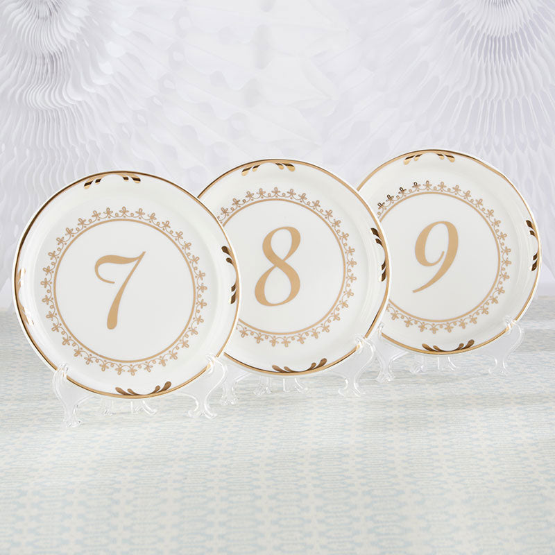 Tea Time Vintage Plate Table Numbers (7-12) - Main Image | My Wedding Favors