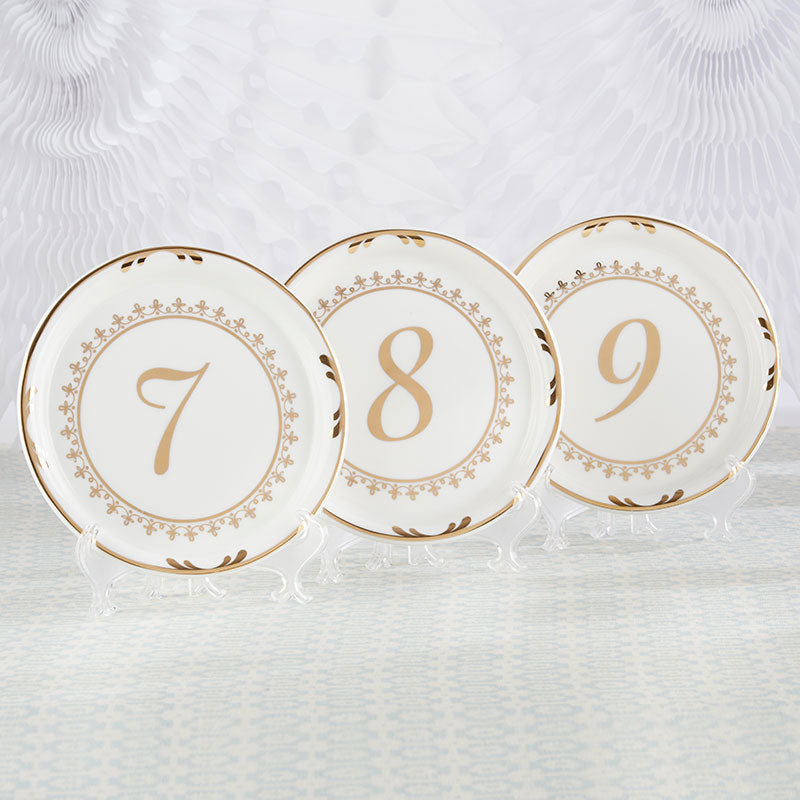 Tea Time Vintage Plate Table Numbers (7-12) - Main Image | My Wedding Favors