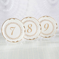 Tea Time Vintage Plate Table Numbers (7-12) - Main Image | My Wedding Favors