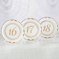 Thumbnail for Tea Time Vintage Plate Table Numbers (13-18) - Main Image | My Wedding Favors
