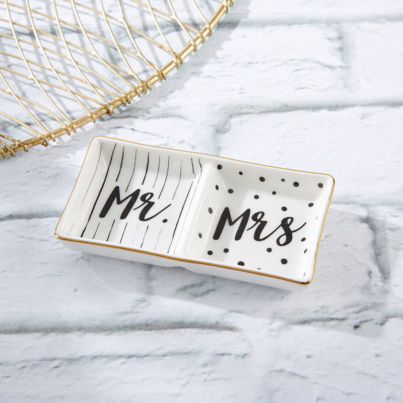Mr. & Mrs. Ring Dish - Main Image | My Wedding Favors