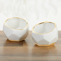 Thumbnail for Geometric Ceramic Planter - Small (Set of 2) - Alternate Image 2 | My Wedding Favors