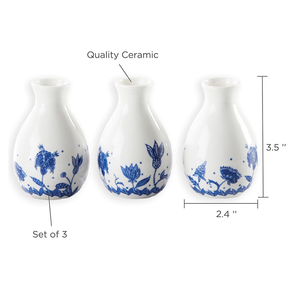 Blue Willow Ceramic Bud Vase (Set of 3) - Alternate Image 6 | My Wedding Favors