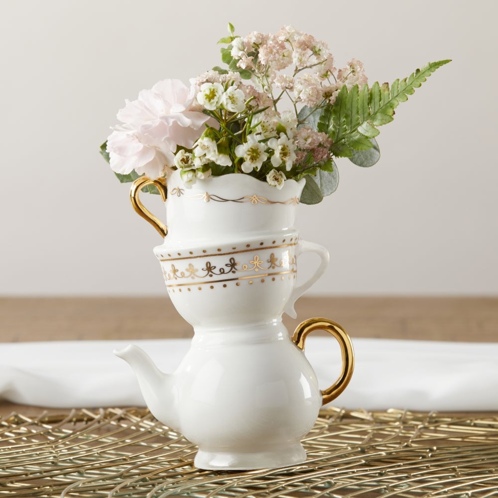 Tea Time Whimsy Ceramic Bud Vase - Medium - Alternate Image 2 | My Wedding Favors